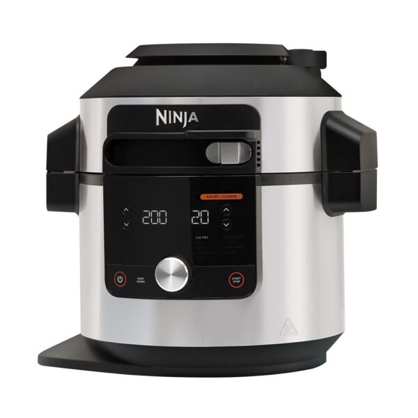 Multicocina Ninja SmartLid 12 en 1 Foodi MAX OL650EU de 1760 W, color negro y plateado